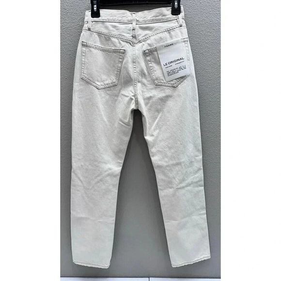Frame Jeans Womens Size 25 Le Original Straight Fit Distressed Off white New - Picture 6 of 8